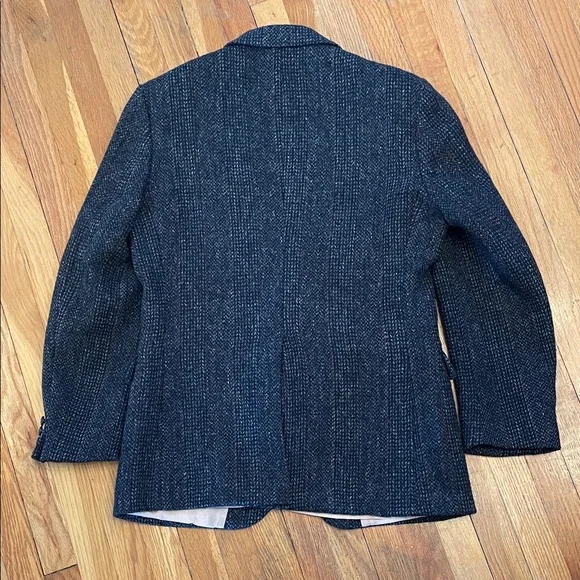 HARRIS TWEED Vintage Scottish Wool Hand Woven Union Made Classic Speckled Blazer - Picture 8 of 15